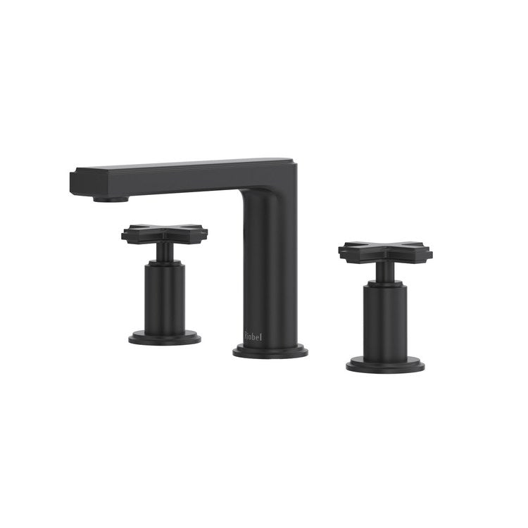 Lavatory Faucet Manifesto Widespread 2 Lever Black 1.2 Gallons per Minute Deck Fixed - Image 1