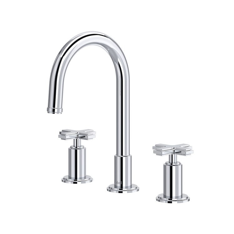 Lavatory Faucet Manifesto Widespread 2 Lever Chrome 1.2 Gallons per Minute Deck C-Shaped - Image 1