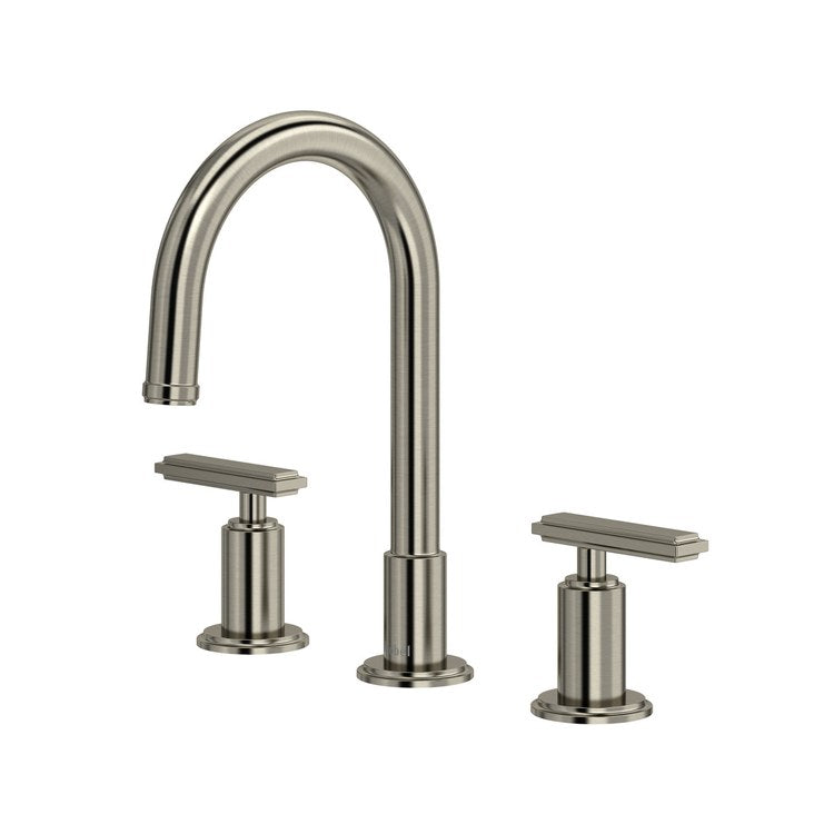 Lavatory Faucet Manifesto Widespread 2 Lever Brushed Nickel 1.2 Gallons per Minute Deck - Image 1