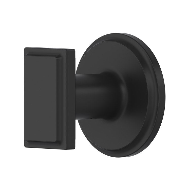 Robe Hook Manifesto Black 1-3/4 Inch Wall Zinc - Image 1