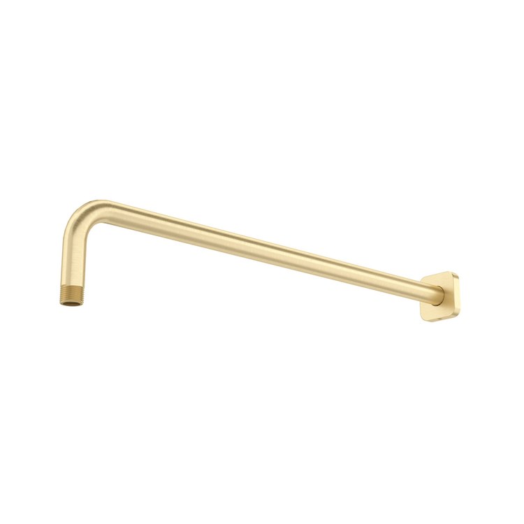 Shower Arm with Square Escutcheon Satin Brass US4 20 Inch Brass Wall - Image 1