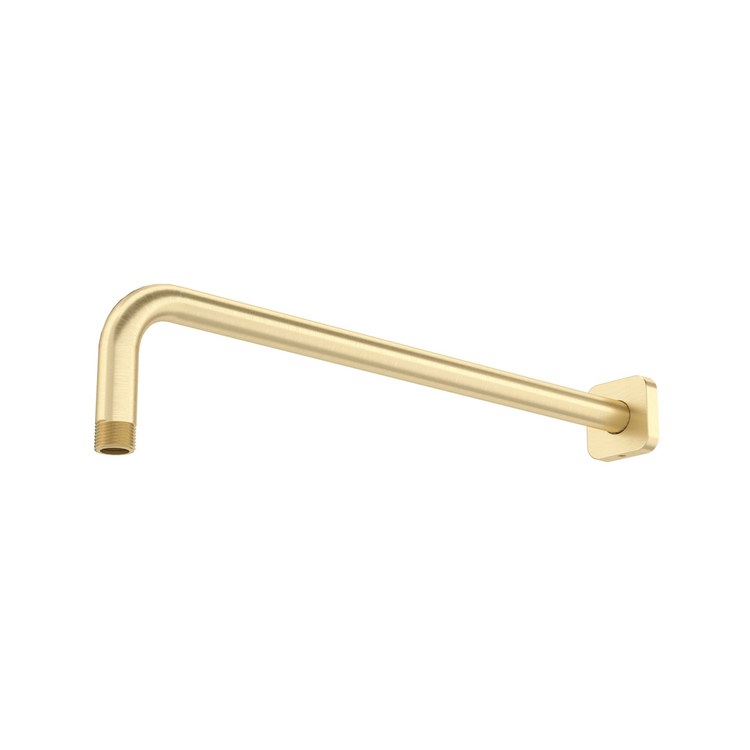 Shower Arm with Square Escutcheon Satin Brass US4 16 Inch Brass Wall