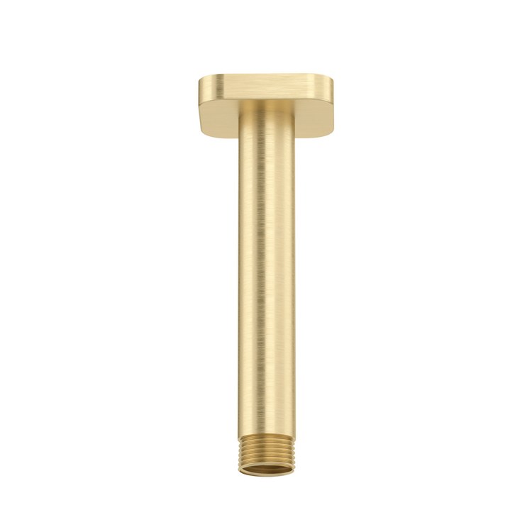 Shower Arm with Square Escutcheon Satin Brass US4 6 Inch Brass Ceiling