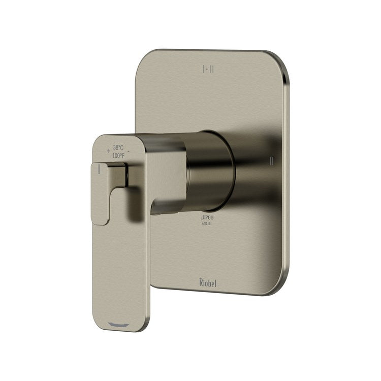 Thermostatic and Pressure Balance Valve Trim Equinox 3 Functions 2 Lever Brushed Nickel 1/2 Inch ADA - Image 1