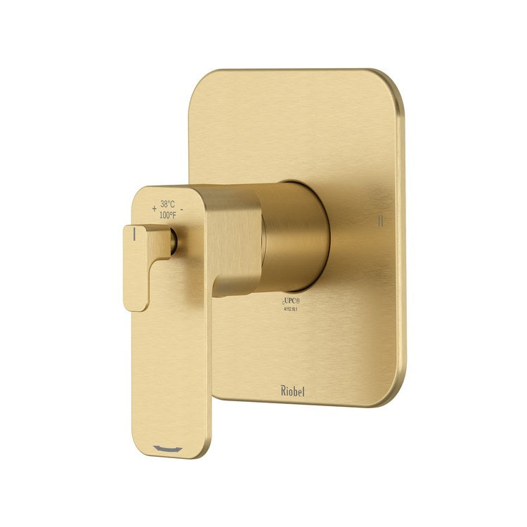 Thermostatic and Pressure Balance Valve Trim Equinox 2 Functions 2 Lever Satin Brass US4 CEC 1/2 Inch ADA - Image 1