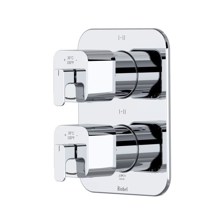 Thermostatic and Pressure Balance Valve Trim Equinox 6 Functions 2 Lever Chrome 3/4 Inch - Image 1
