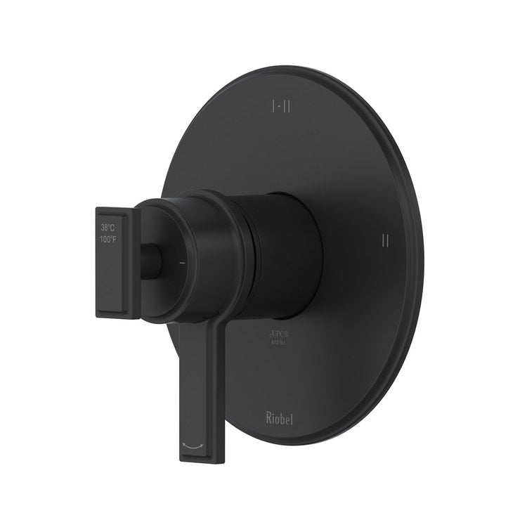Thermostatic and Pressure Balance Valve Trim Manifesto 3 Functions 2 Lever Black 1/2 Inch ADA - Image 1
