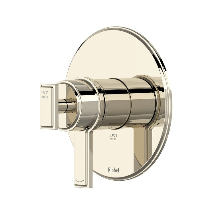 Thermostatic and Pressure Balance Valve Trim Manifesto 2 Functions 2 Lever Polished Nickel CEC 1/2 Inch ADA - Image 1