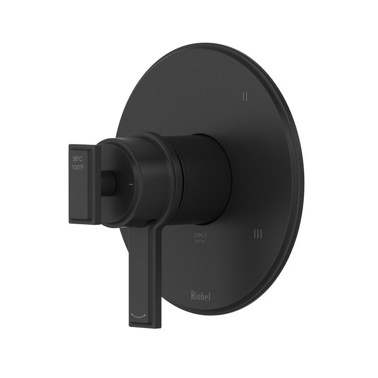 Thermostatic and Pressure Balance Valve Trim Manifesto 3 Functions 2 Lever Black CEC 1/2 Inch ADA - Image 1
