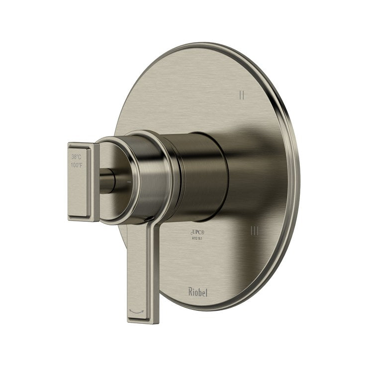 Thermostatic and Pressure Balance Valve Trim Manifesto 3 Functions 2 Lever Polished Nickel CEC 1/2 Inch ADA - Image 1