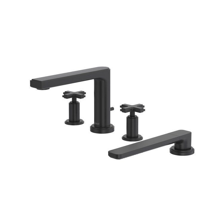 Tub Filler Manifesto 8 to 16 Inch Spread 2 Cross Black Deck 11 Gallons per Minute - Image 1