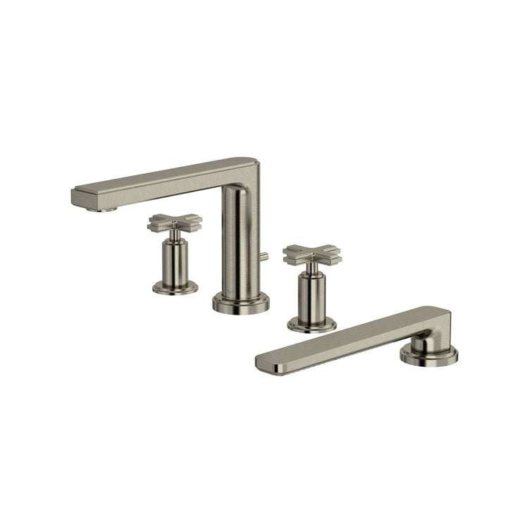 Tub Filler Manifesto 8 to 16 Inch Spread 2 Cross Brushed Nickel Deck 11 Gallons per Minute - Image 1