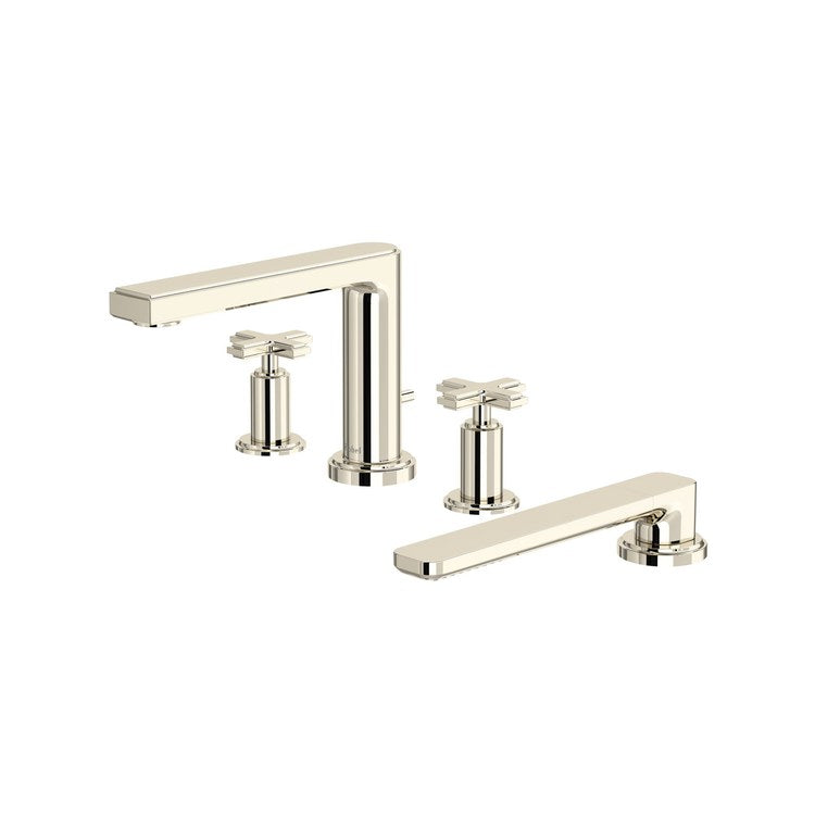 Tub Filler Manifesto 8 to 16 Inch Spread 2 Cross Polished Nickel Deck 11 Gallons per Minute - Image 1