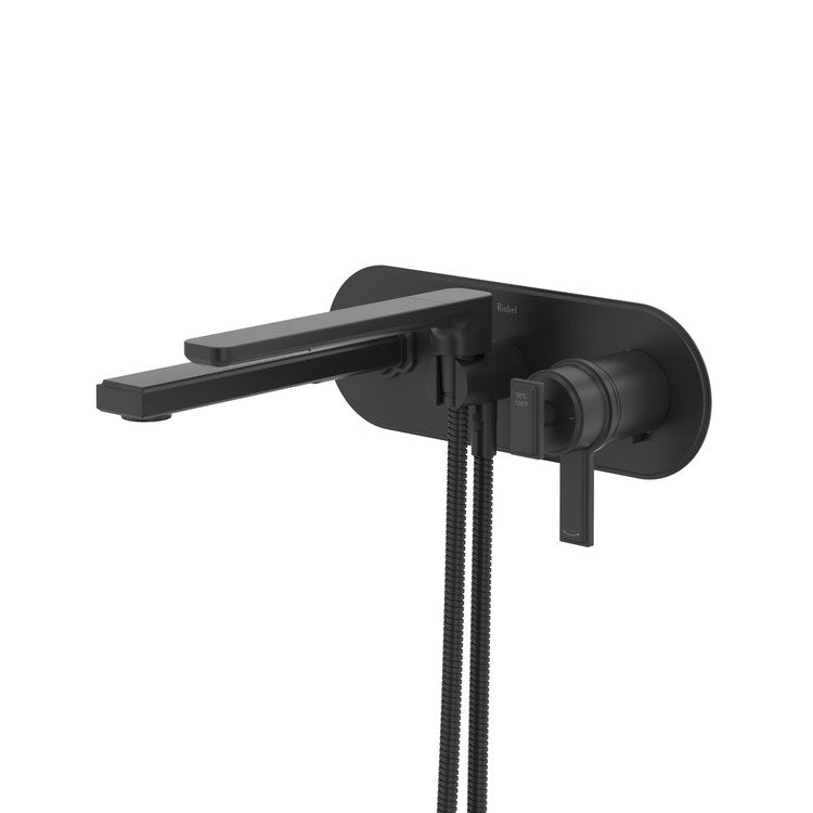 Tub Filler Trim Manifesto Thermostatic and Pressure Balance 2 Lever Black ADA Wall 5.4 Gallons per Minute - Image 1