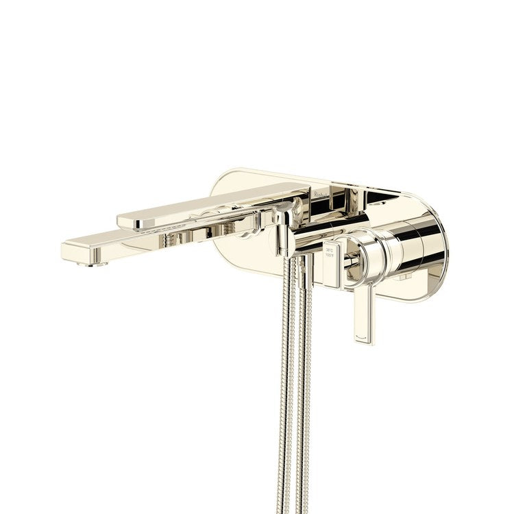 Tub Filler Trim Manifesto Thermostatic and Pressure Balance 2 Lever Polished Nickel ADA Wall 5.4 Gallons per Minute - Image 1