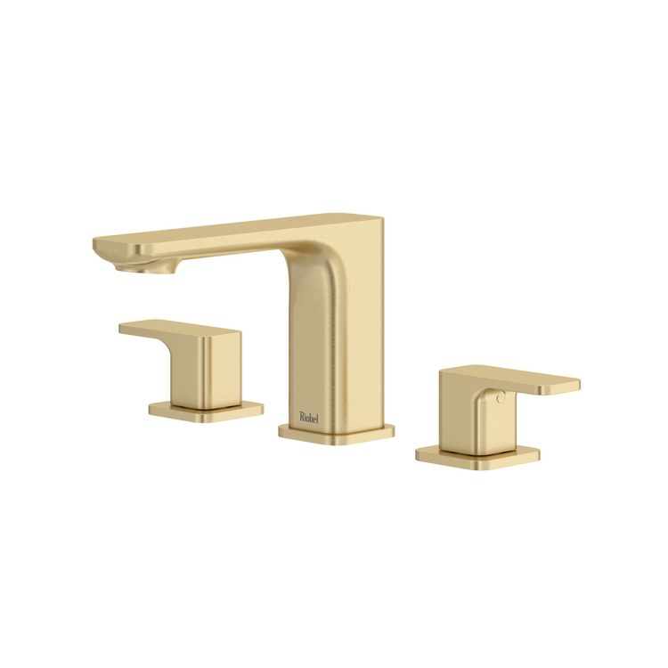 Lavatory Faucet Equinox Widespread 8 to 16 Inch Spread 2 Lever ADA WaterSense/CEC Satin Brass US4 1.2 Gallons per Minute Deck Fixed Push Drain 3 Hole - Image 1