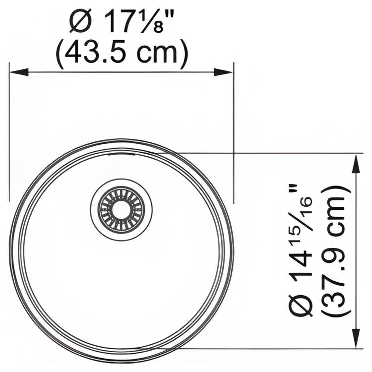 Bar Sink Rotondo 17-1/8 Inch 1 Bowls Steel Topmount/Undermount - Image 2