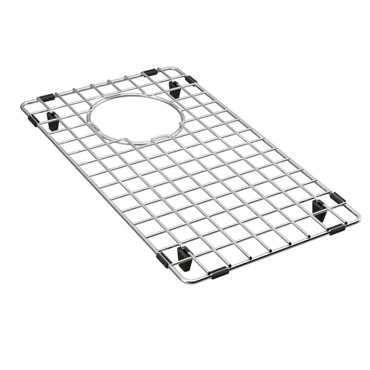 Sink Grid 23-5/16 x 15-1/2 Inch Steel Stainless Steel Rear Center Drain for Cube CUX16024 Sinks