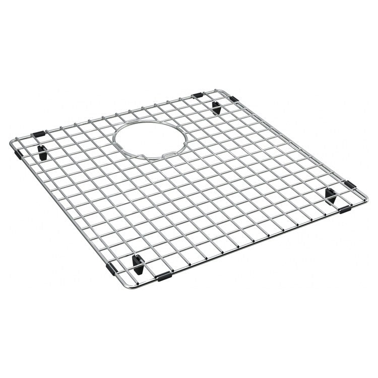 Sink Grid 16 x 15-1/2 Inch Steel Stainless Steel Rear Center Drain for Cube CUX16032 Sinks