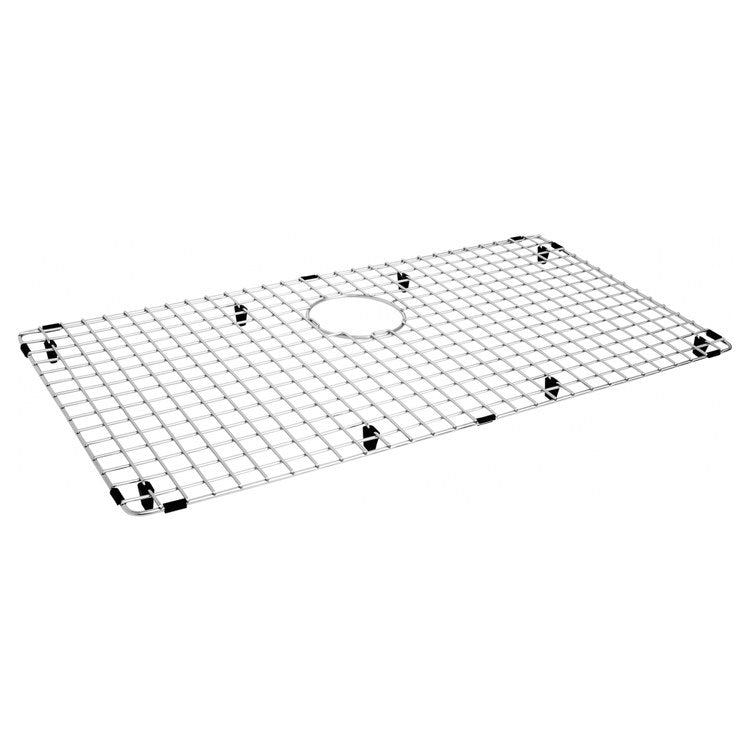 Sink Grid 29-3/5 x 14-4/5 Inch Steel Stainless Steel Rear Center Drain for Cube CUX11030 Sinks