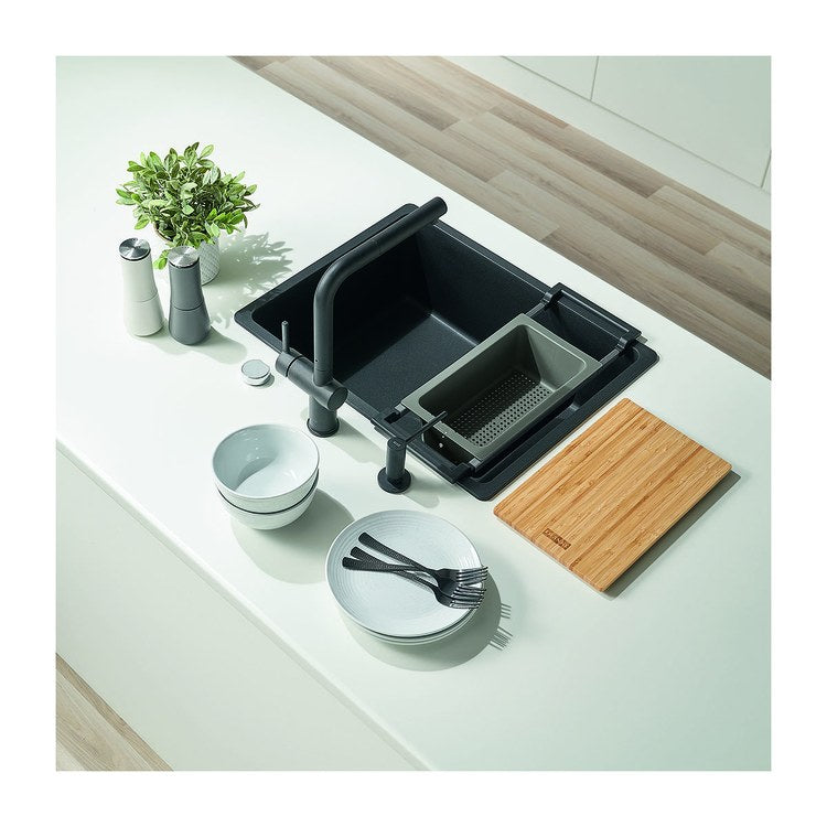 Accessory Kit Universal 3 Piece Stainless Steel/Bamboo/Polypropylene for Sinks to 21-1/4 Inch - Image 2