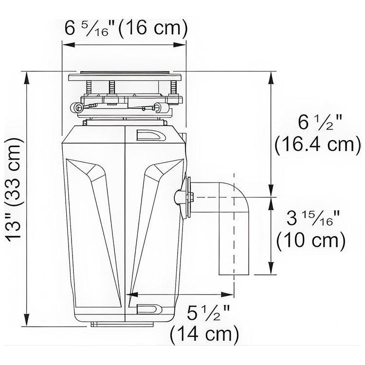 Garbage Disposal Elite Slimline 1/2 Horsepower Continuous Feed 2750 Revolutions per Minute 120 Volt - Image 2