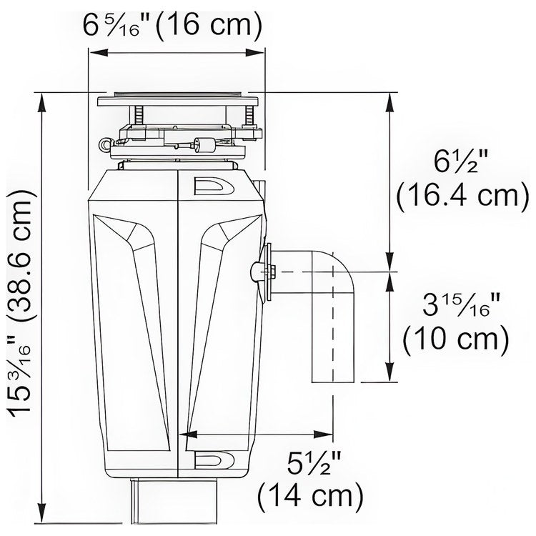 Garbage Disposal Elite Slimline 3/4 Horsepower Continuous Feed 2700 Revolutions per Minute 120 Volt - Image 2
