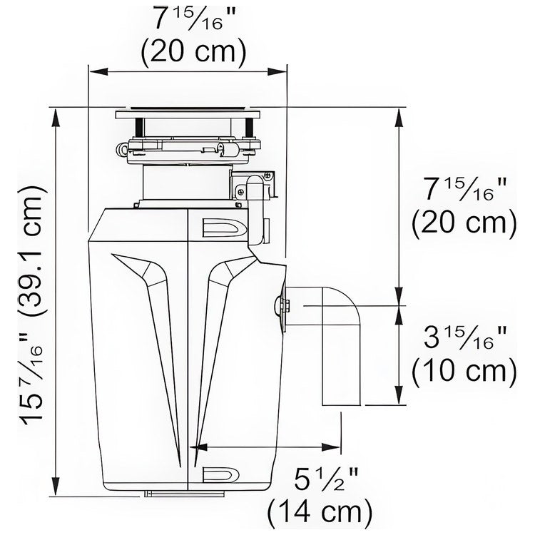 Garbage Disposal Elite Slimline 3/4 Horsepower Batch Feed 2700 Revolutions per Minute 120 Volt - Image 2