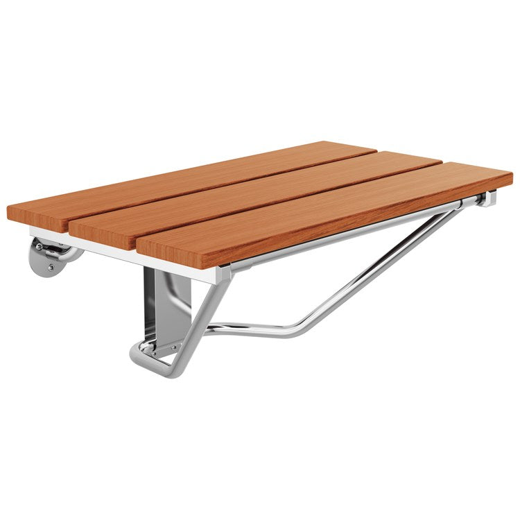 Shower Seat Steam System Fold-Up Slatted 24 Inch Chrome ADA
