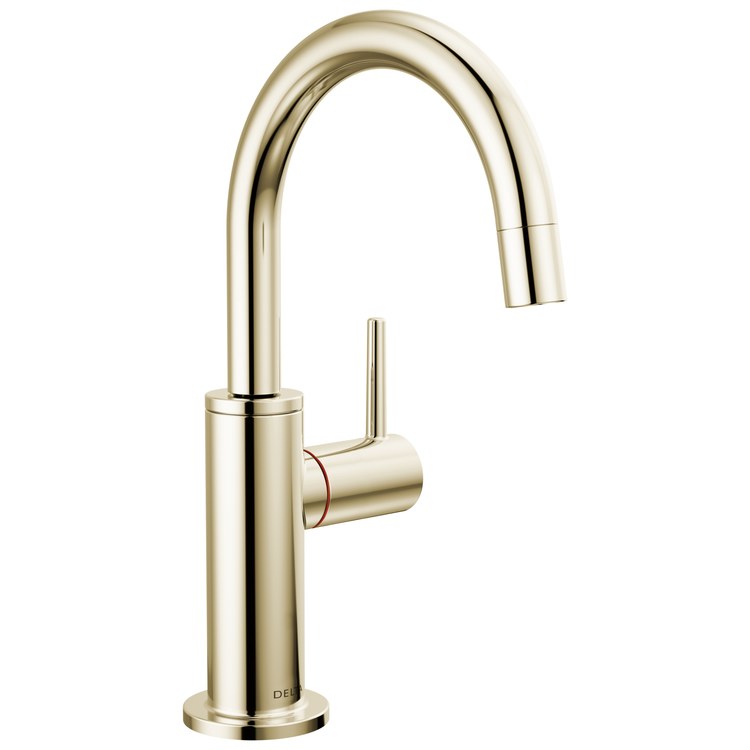 Hot Water Dispenser Contemporary Round Instant 1 Spring-Loaded Self-Closing ADA 360 DEG Swivel Brilliance Polished Nickel 1.5 Gallons per Minute