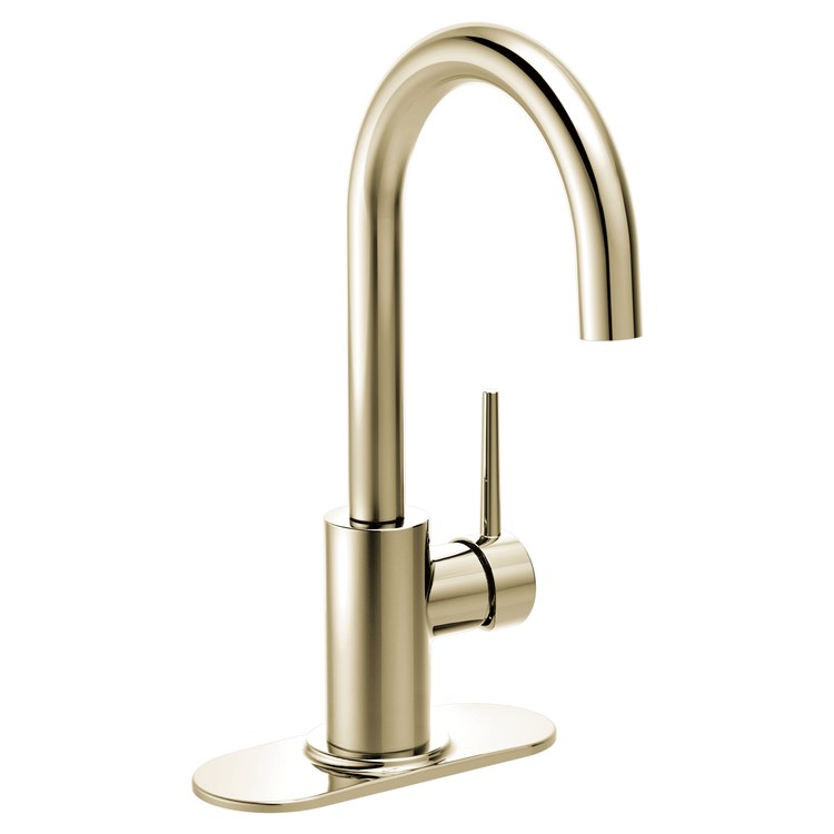 Bar Faucet Trinsic 1 Lever ADA CALGreen Brilliance Polished Nickel Gooseneck Swivel 1.5 Gallons per Minute - Image 3