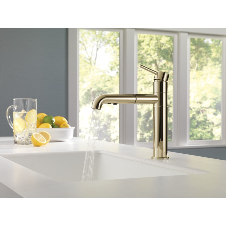 Kitchen Faucet Trinsic 1 Lever ADA Brilliance Polished Nickel 2 Function Pull-Out 120 DEG Swivel 1/3 Hole 1.8 Gallons per Minute - Image 2