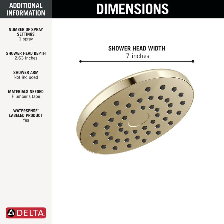 Showerhead PivotPro Universal Showering Components 1 Functions Raincan Lumicoat Polished Nickel 7 Inch 1.75 Gallons per Minute 360 Degree Pivot Round Ball Connector - Image 2