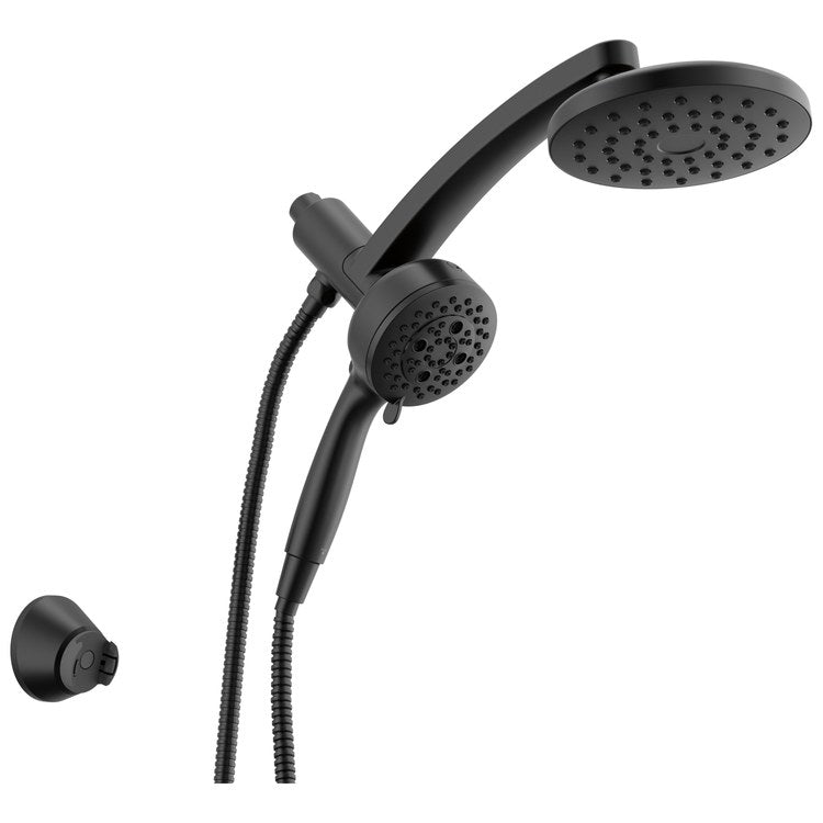 Handshower/Showerhead Combination Pivot Pro 3-In-1 Raincan Matte Black WaterSense 7 Function 7 Inch Round 1.75 Gallons per Minute
