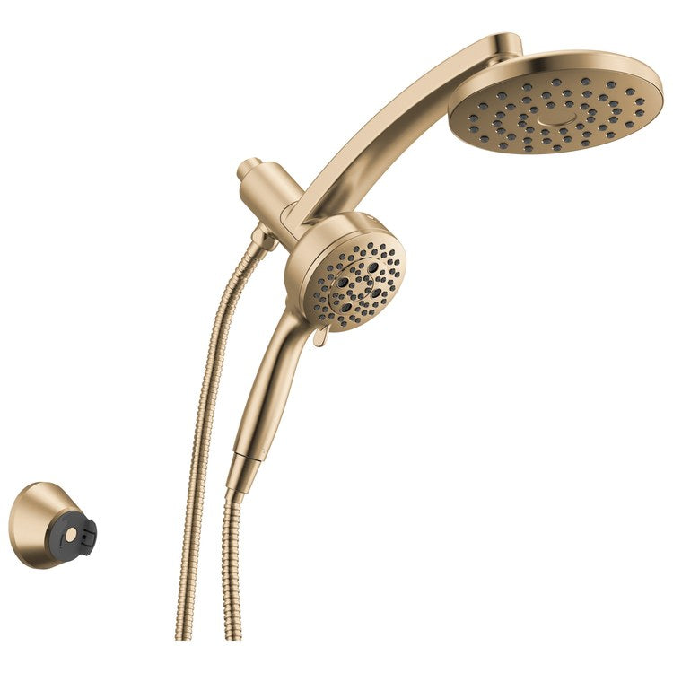 Handshower/Showerhead Combination Pivot Pro 3-In-1 Raincan Lumicoat Champagne Bronze WaterSense 7 Function 7 Inch Round 1.75 Gallons per Minute