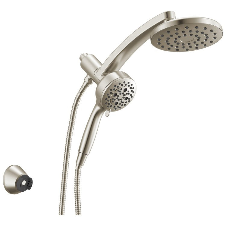 Handshower/Showerhead Combination Pivot Pro 3-In-1 Raincan Lumicoat Stainless WaterSense 7 Function 7 Inch Round 1.75 Gallons per Minute