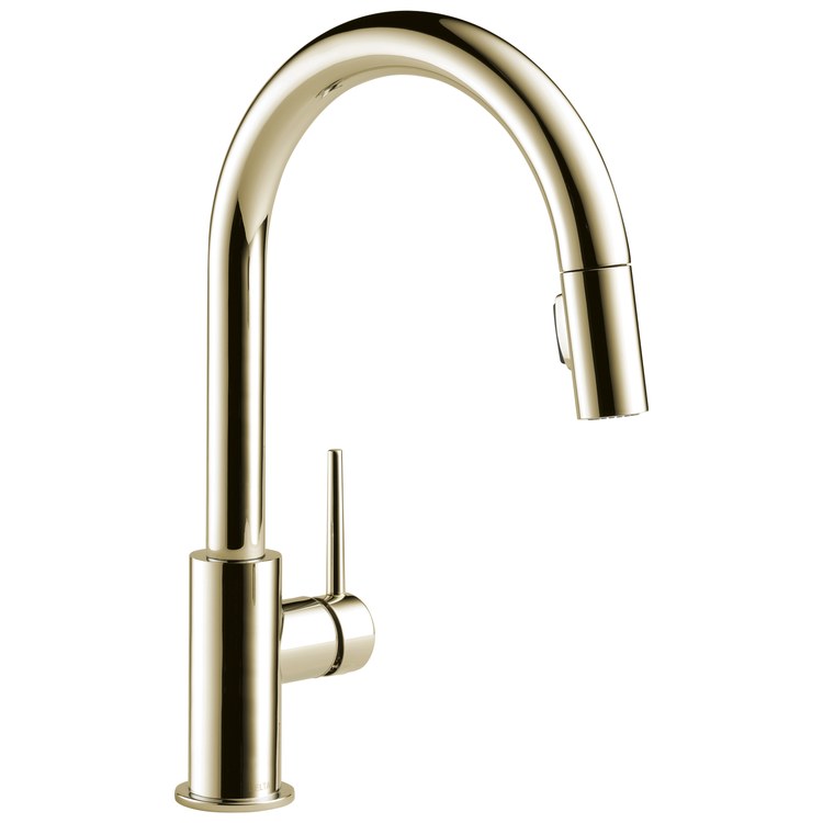 Kitchen Faucet Trinsic 1 Lever ADA Brilliance Polished Nickel 2 Function Pull Down Gooseneck 360 DEG Swivel 1/3 Hole Deck MagnaTite 1.8 Gallons per Minute - Image 1