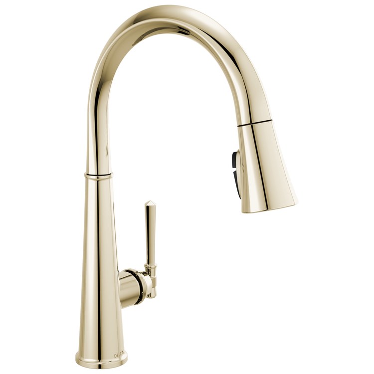Kitchen Faucet Emmeline Touchless 1 Lever ADA Lumicoat Polished Nickel 3 Function Pull Down Gooseneck 360 DEG Swivel 1/3 Hole Deck MagnaTite/TempSense/ShieldSpray 1.8 Gallons per Minute - Image 1