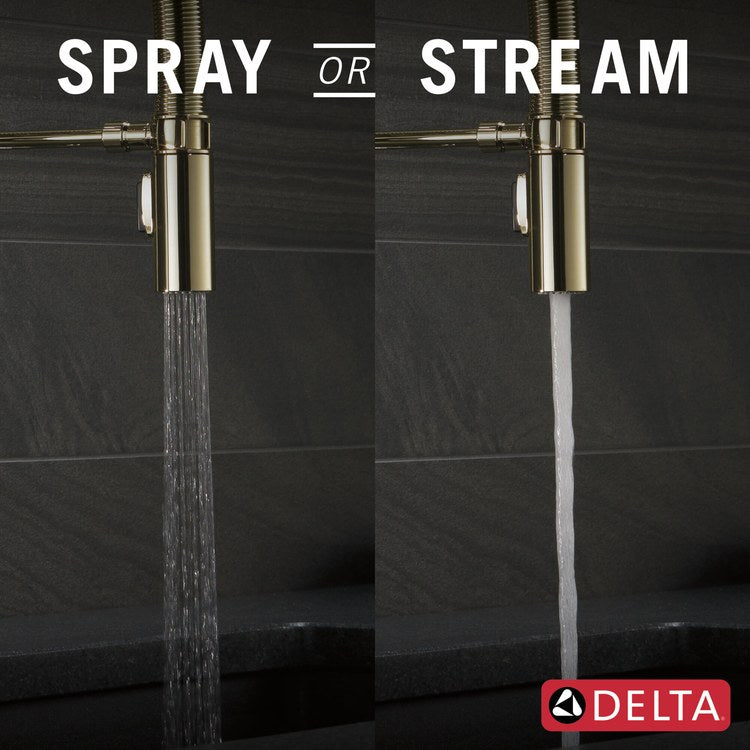 Kitchen Faucet Trinsic 1 Lever ADA Brilliance Polished Nickel 2 Function Spring Pull Down Gooseneck 360 DEG Swivel 1/3 Hole Deck MagnaTite 1.8 Gallons per Minute - Image 3