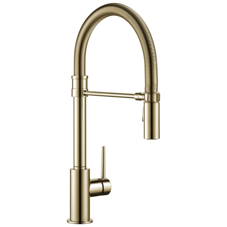 Kitchen Faucet Trinsic 1 Lever ADA Brilliance Polished Nickel 2 Function Spring Pull Down Gooseneck 360 DEG Swivel 1/3 Hole Deck MagnaTite 1.8 Gallons per Minute - Image 1