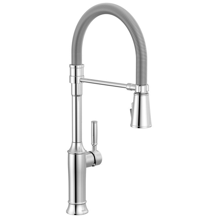 Kitchen Faucet Renaldi 1 Lever ADA Lumicoat Chrome Pull Down 3 Function Gooseneck 360 DEG Swivel 1/3 Hole MagnaTite/ProClean 1.8 Gallons per Minute - Image 1