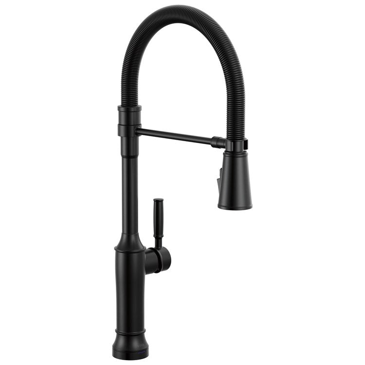 Kitchen Faucet Renaldi Touchless 1 Lever ADA Matte Black Pull Down 3 Function Gooseneck 360 DEG Swivel 1/3 Hole Touch2O/ProClean/MagnaTite/VoiceIQ 1.8 Gallons per Minute - Image 1