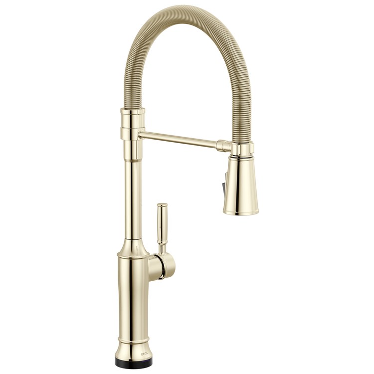 Kitchen Faucet Renaldi Touchless 1 Lever ADA Lumicoat Polished Nickel Pull Down 3 Function Gooseneck 360 DEG Swivel 1/3 Hole Touch2O/ProClean/MagnaTite/VoiceIQ 1.8 Gallons per Minute - Image 1
