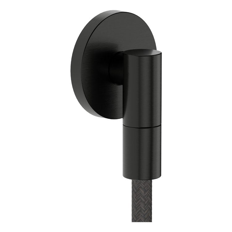Wall Outlet S with Flange and Check Valves Brushed Black Chrome cUPC - Image 1