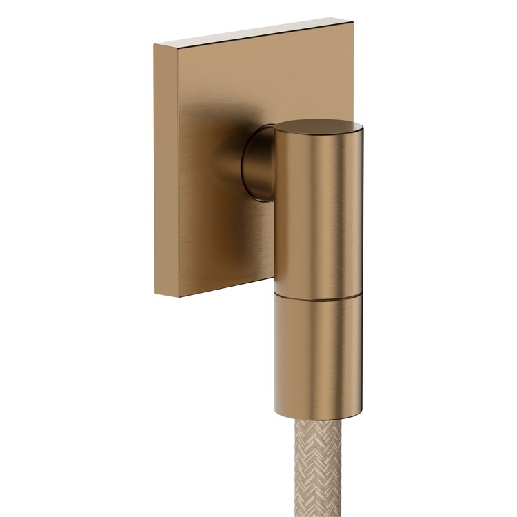 Wall Outlet with Flange and Check Valves Brushed Bronze cUPC - Image 1