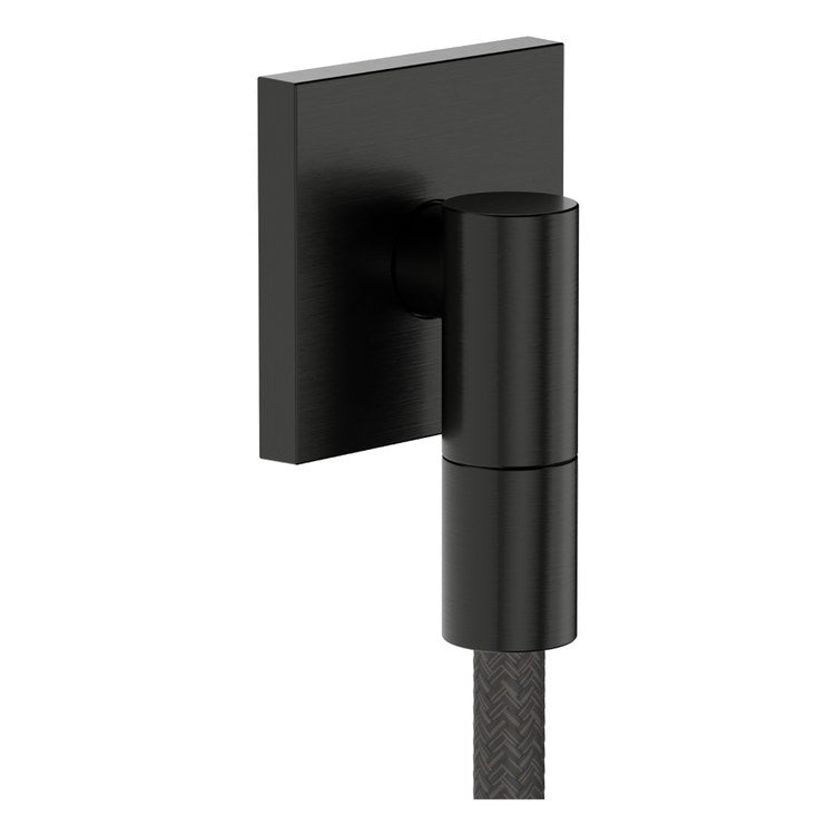 Wall Outlet with Flange and Check Valves Brushed Black Chrome cUPC
