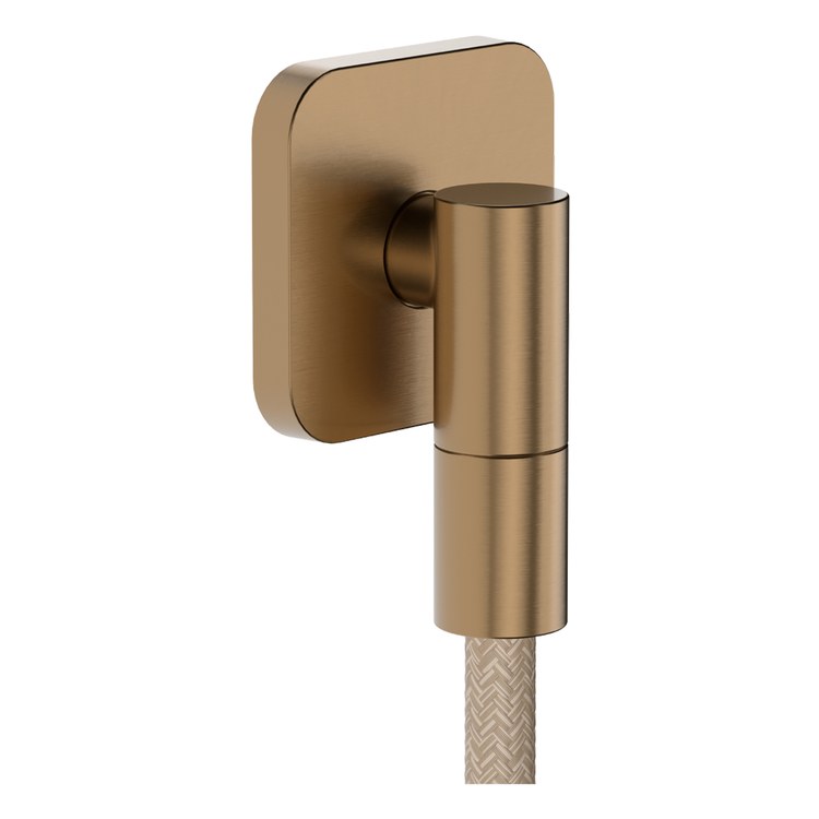 Wall Outlet Q SoftCube with Flange and Check Valves Brushed Bronze cUPC - Image 1
