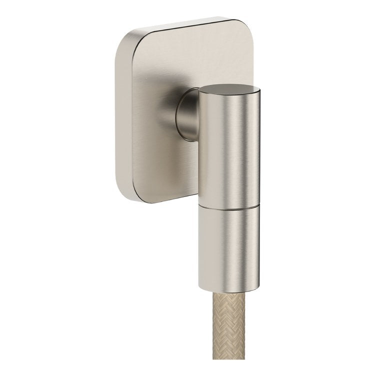 Wall Outlet Q SoftCube with Flange and Check Valves Brushed Nickel cUPC - Image 1