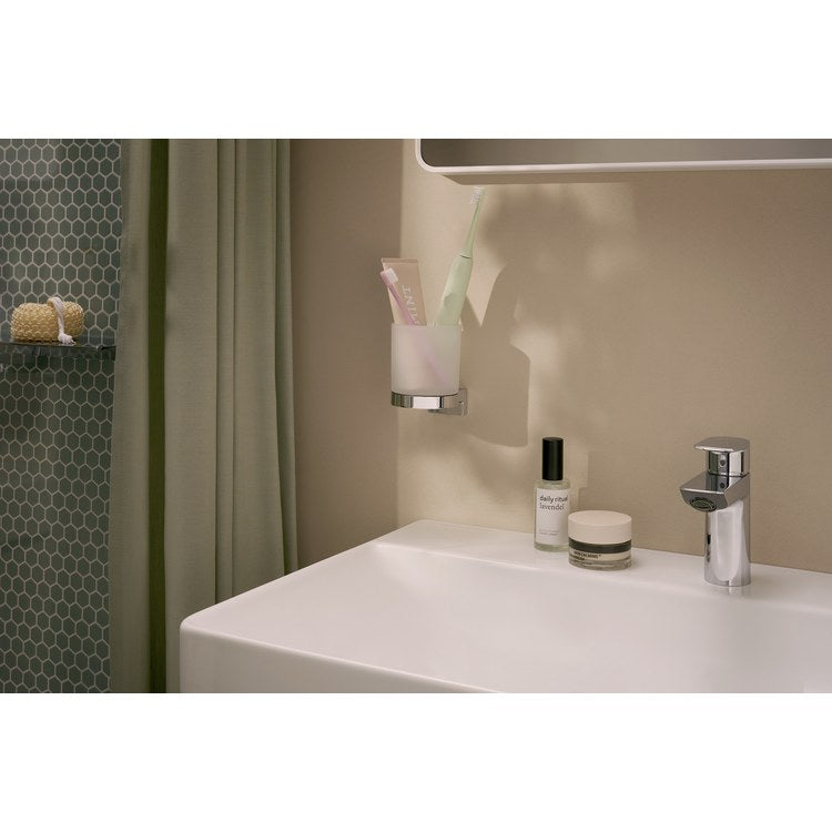 Tumbler AddStoris S Chrome Wall Mount Metal/Matte Glass 3-1/3 Inch - Image 2