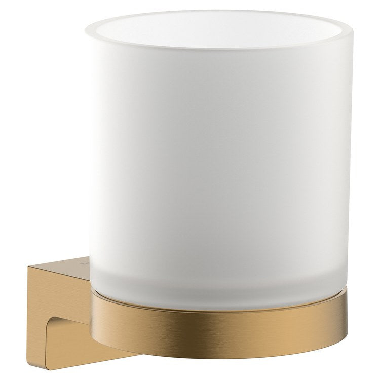 Tumbler AddStoris S Brushed Bronze Wall Mount Metal/Matte Glass 3-1/3 Inch